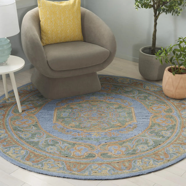 Safavieh Savonnerie 6'-0" x 6'-0" Rug in Pink / Gold