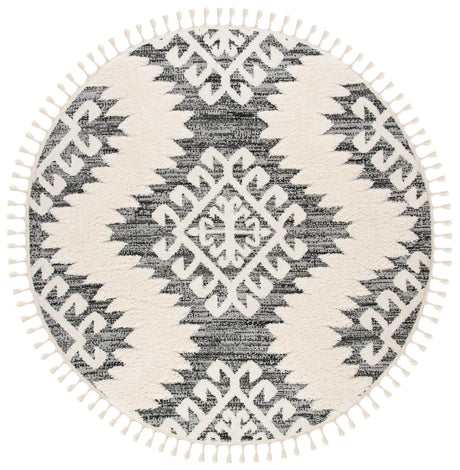Safavieh Moroccan Tassel Shag 10'-0" x 10'-0" Rug in Ivory / Grey