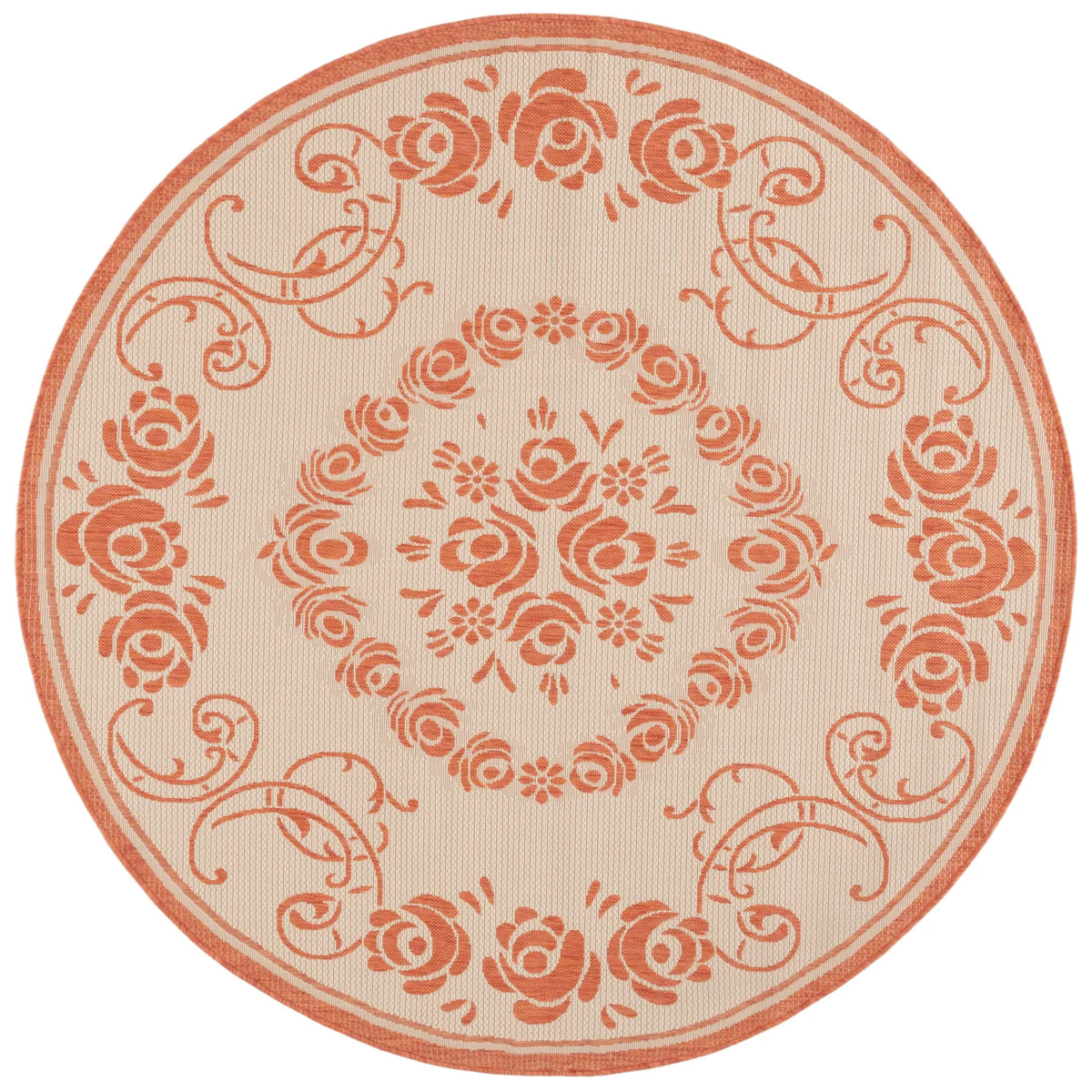Safavieh Courtyard 6'-7" x 6'-7" Rug in Natural / Terra