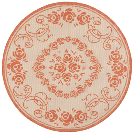 Safavieh Courtyard 6'-7" x 6'-7" Rug in Natural / Terra