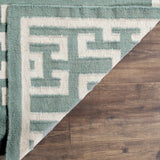 Safavieh Dhurries 5'-0" x 8'-0" Rug in Seafoam / Ivory