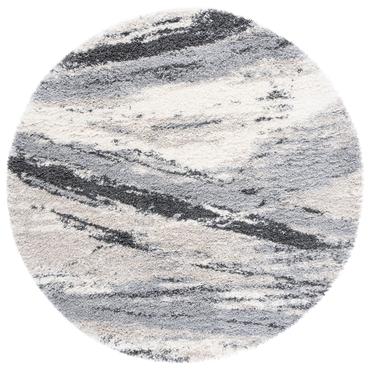 Safavieh Fontana Shag  800 6'-7" x 6'-7" Rug in Grey / Charcoal