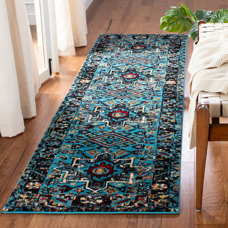 Safavieh Vintage Hamadan 2'-3" x 10'-0" Rug in Light Blue / Black