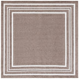 Safavieh Cabana 6'-7" x 6'-7" Rug in Brown / Ivory