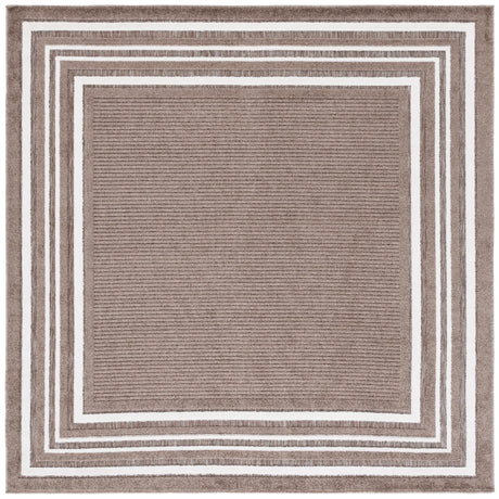 Safavieh Cabana 6'-7" x 6'-7" Rug in Brown / Ivory