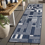 Safavieh Beach House 2'-0" x 8'-0" Rug in Navy / Ivory