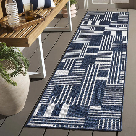 Safavieh Beach House 2'-0" x 8'-0" Rug in Navy / Ivory