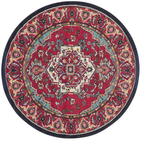 Safavieh Monaco 5'-0" x 5'-0" Rug in Red / Turquoise