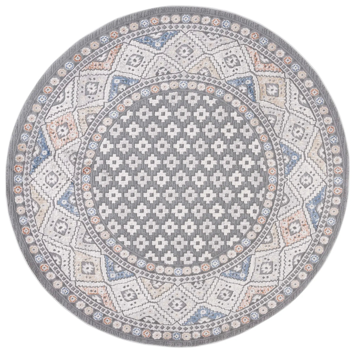 Safavieh Eternal 6'-7" x 6'-7" Rug in Grey / Blue Rust
