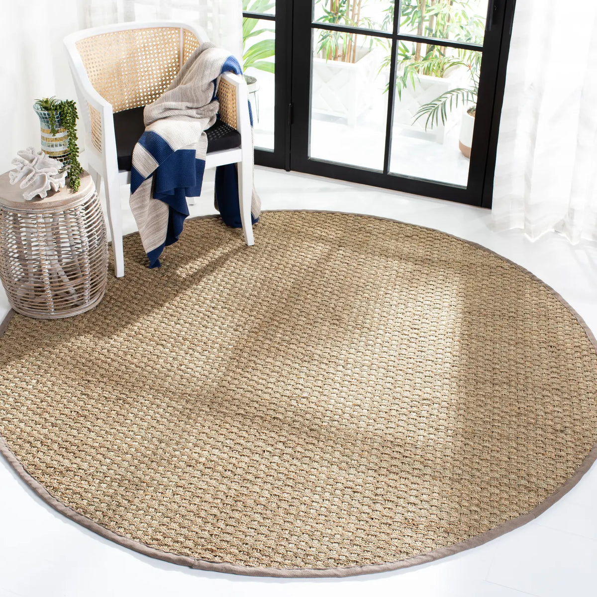 Safavieh Natural Fiber 10'-0" x 10'-0" Rug in Natural / Grey