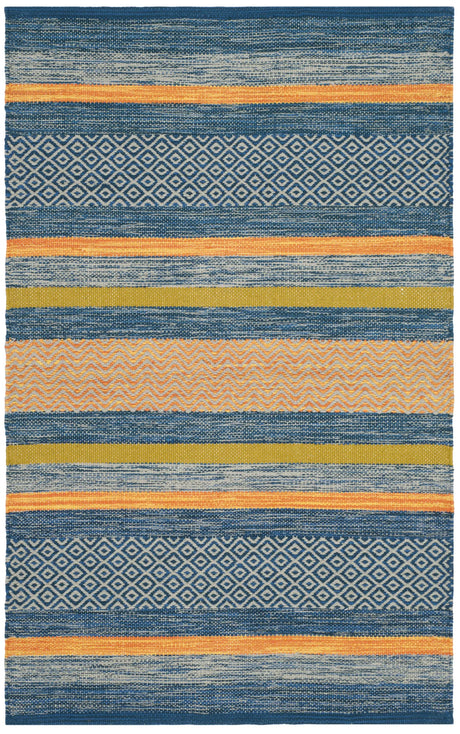 Safavieh Montauk 2'-6" x 4'-0" Rug in Blue / Orange