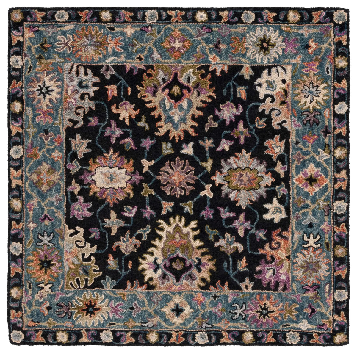 Safavieh Aspen 5'-0" x 5'-0" Rug in Black / Light Blue