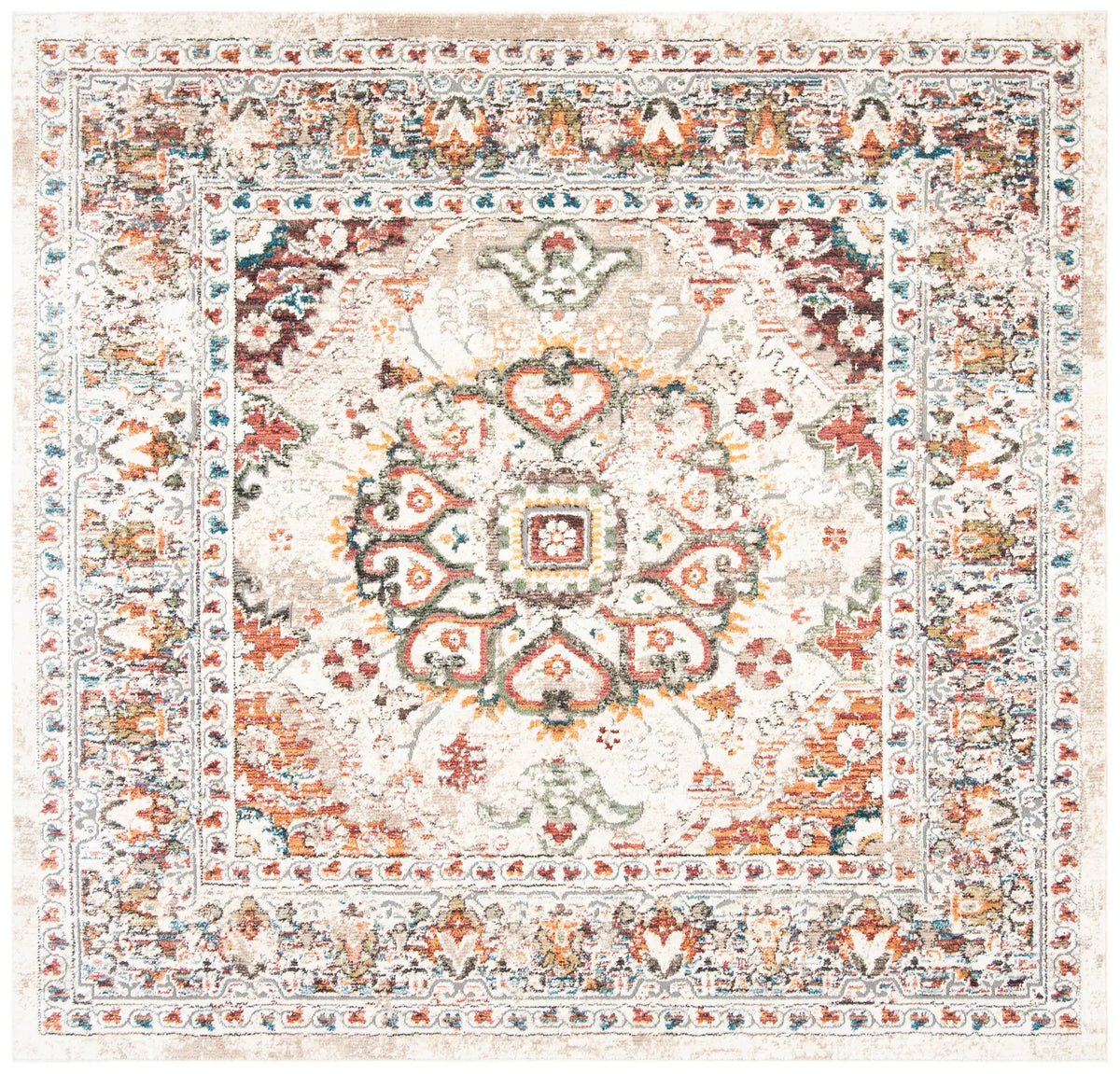 Safavieh Carlyle 200 6'-7" x 6'-7" Rug in Ivory / Gold
