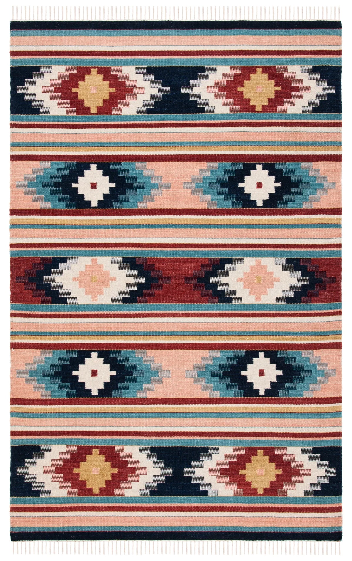 Safavieh Kilim 4'-0" x 6'-0" Rug in Light Pink / Blue