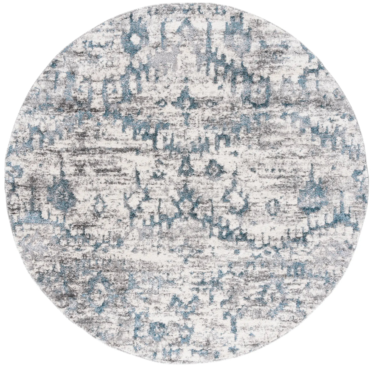 Safavieh Ravine Shag 6'-7" x 6'-7" Rug in Blue / Ivory