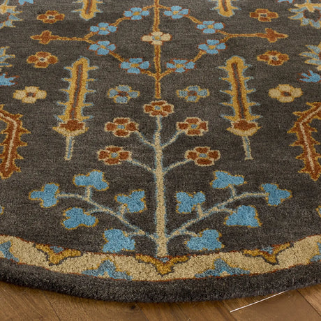 Safavieh Heritage 6'-0" x 6'-0" Rug in Charcoal / Multi