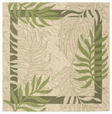 Safavieh Courtyard 5'-3" x 5'-3" Rug in Cream / Green
