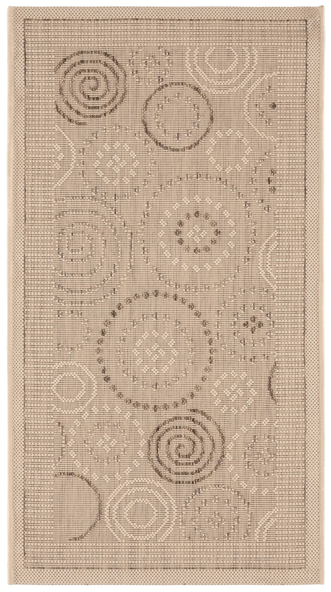 Safavieh Courtyard 2'-0" x 3'-7" Rug in Natural / Brown