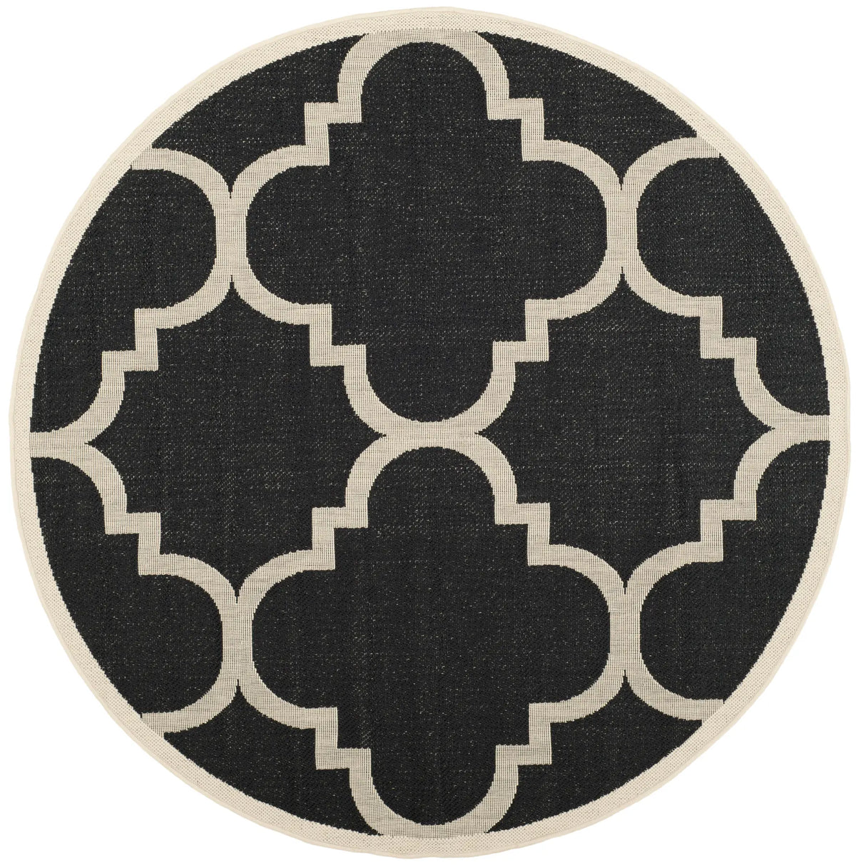 Safavieh Courtyard 5'-3" x 5'-3" Rug in Black / Beige