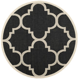 Safavieh Courtyard 5'-3" x 5'-3" Rug in Black / Beige