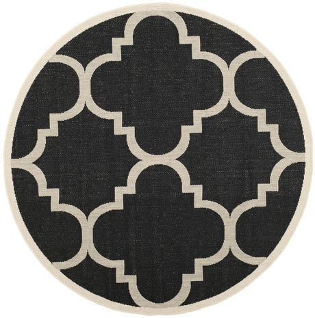 Safavieh Courtyard 5'-3" x 5'-3" Rug in Black / Beige