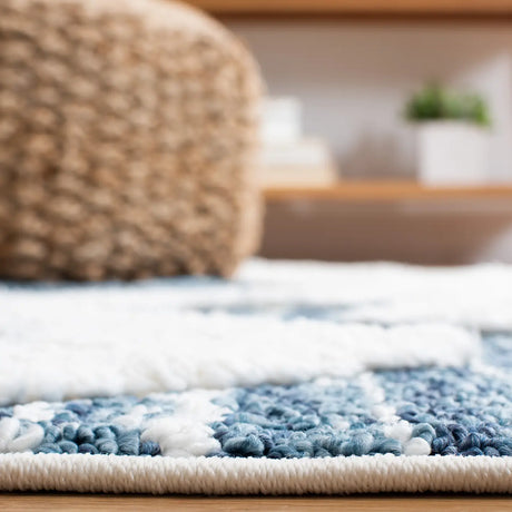 Safavieh Moroccan Tassel Shag 4'-0" x 6'-0" Rug in Blue / Ivory