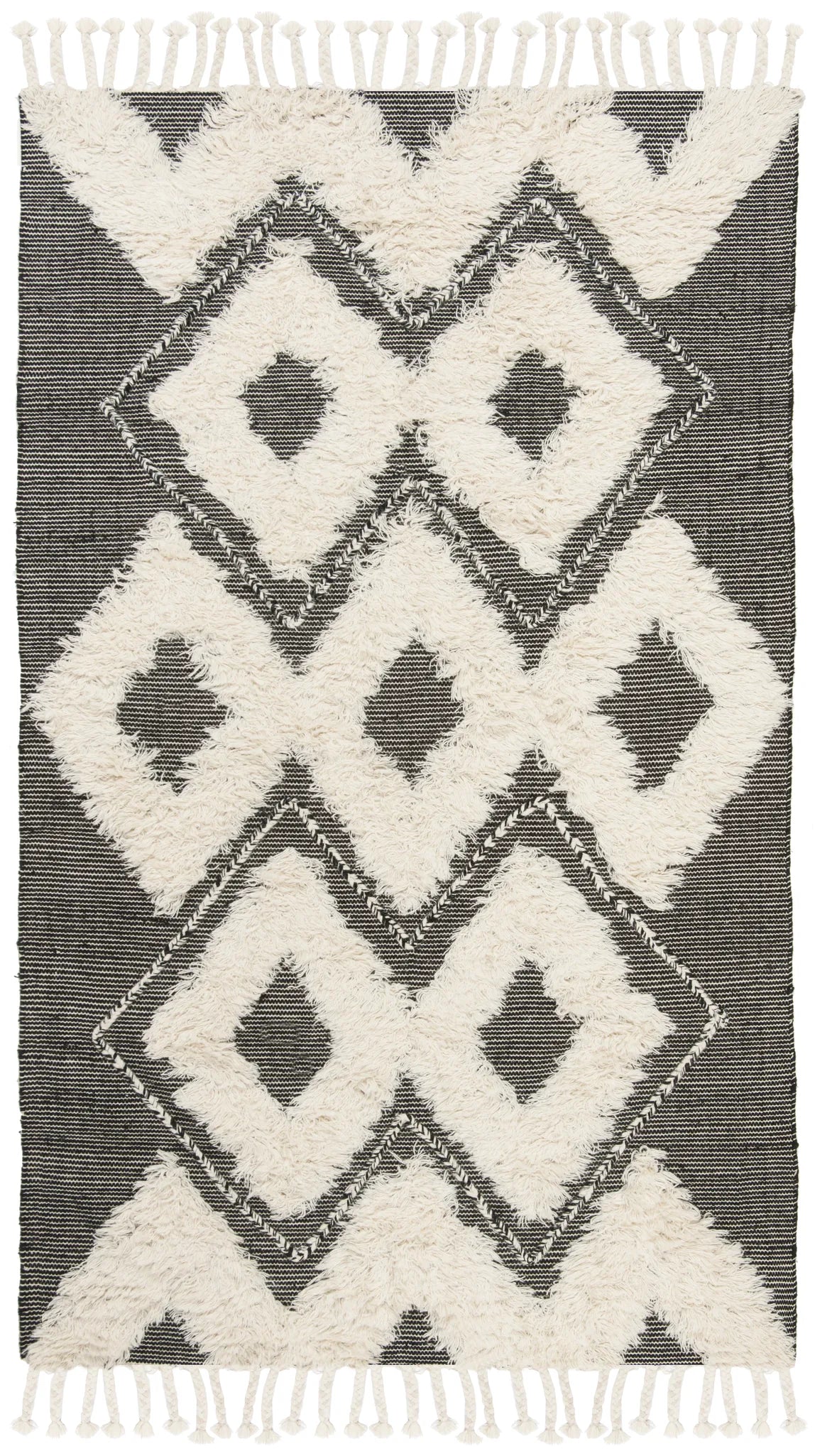 Safavieh Kenya 4'-0" x 6'-0" Rug in Black / Ivory