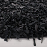 Safavieh Leather Shag 5'-0" x 5'-0" Rug in Black