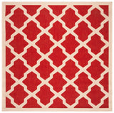 Safavieh Courtyard 5'-3" x 5'-3" Rug in Red / Bone