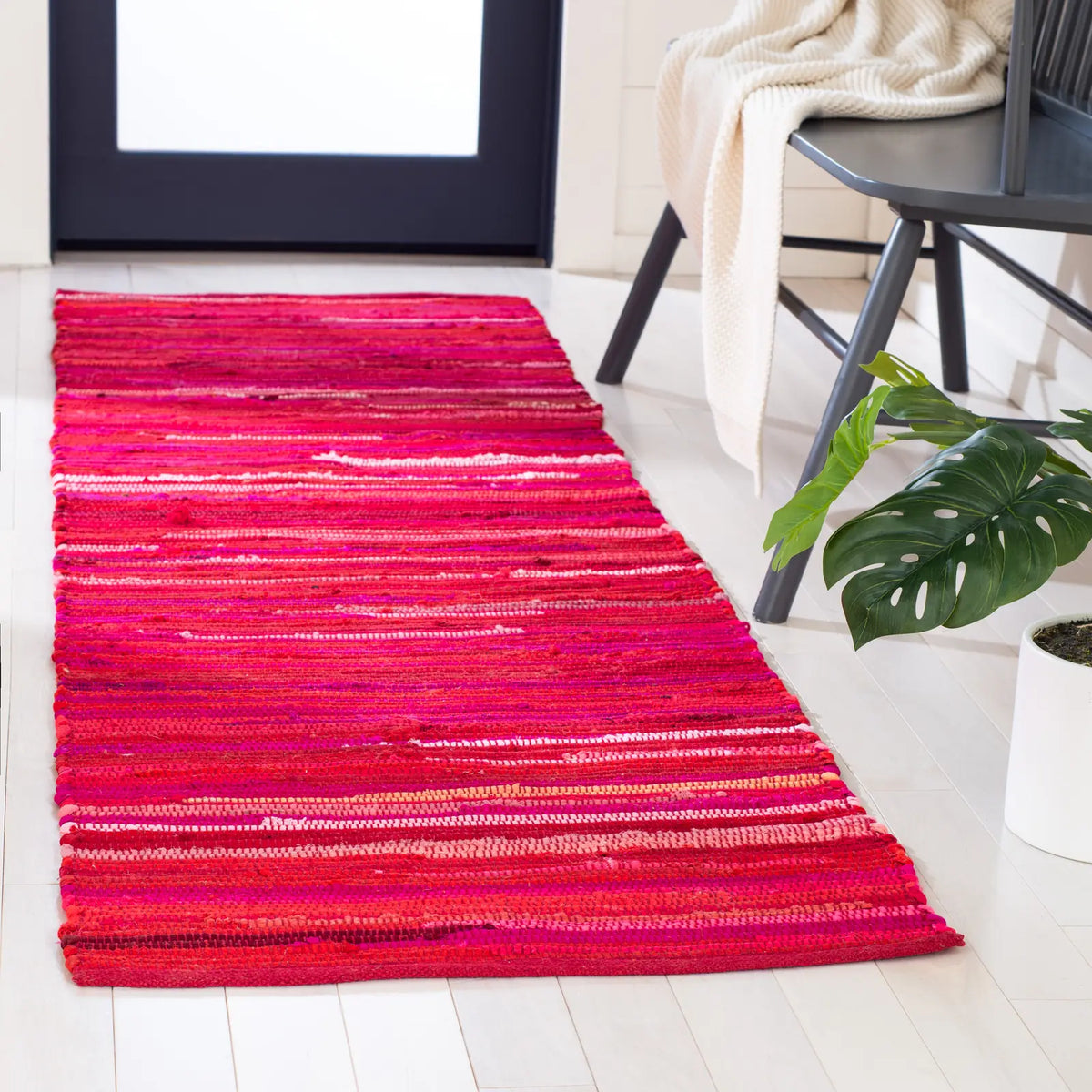 Safavieh Rag Rug 2'-3" x 10'-0" Rug in Red / Multi