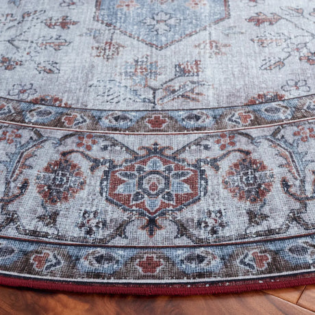 Safavieh Tucson 6'-0" x 6'-0" Rug in Light Blue / Rust
