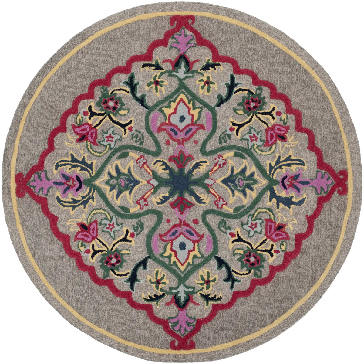 Safavieh Bellagio 5'-0" x 5'-0" Rug in Dark Grey / Multi