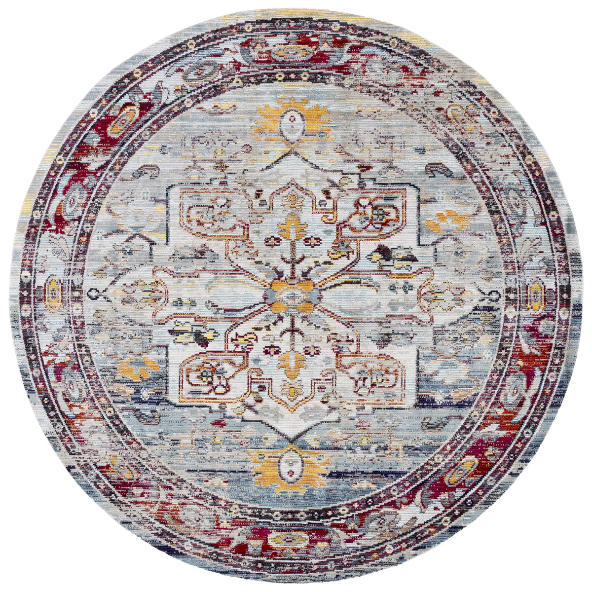 Safavieh Crystal 7'-0" x 7'-0" Rug in Light Blue / Red