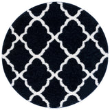 Safavieh Tahoe Shag 6'-7" x 6'-7" Rug in Navy / White