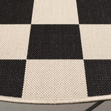 Safavieh Courtyard 6'-7" x 6'-7" Rug in Black / Beige
