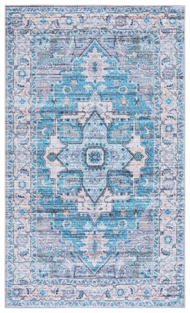 Safavieh Martha Stewart Washable 3'-0" x 5'-0" Rug in Grey / Turquoise