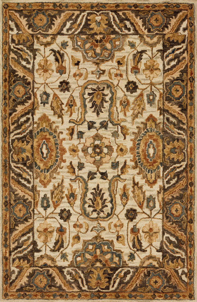 Loloi Victoria Vk-02 Ivory / Dk Taupe Rugs - main flat