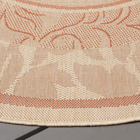 Safavieh Courtyard 5'-3" x 5'-3" Rug in Natural / Terra
