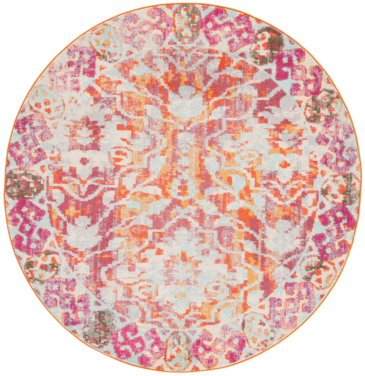 Safavieh Madison 6'-7" x 6'-7" Rug in Orange / Ivory