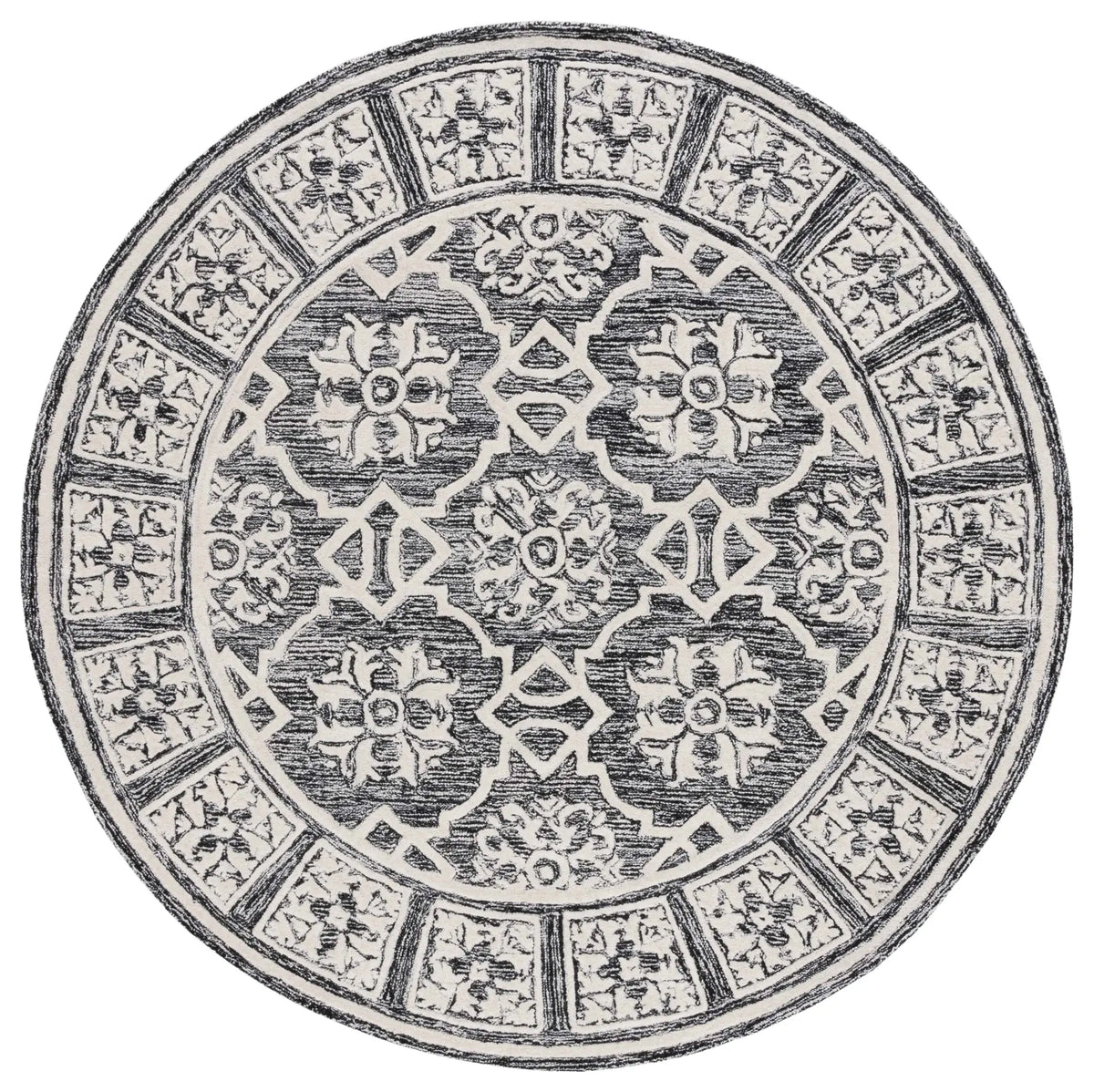 Safavieh Metro 6'-0" x 6'-0" Rug in Black / Ivory