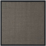 Safavieh Natural Fiber 4'-0" x 4'-0" Rug in Charcoal / Charcoal