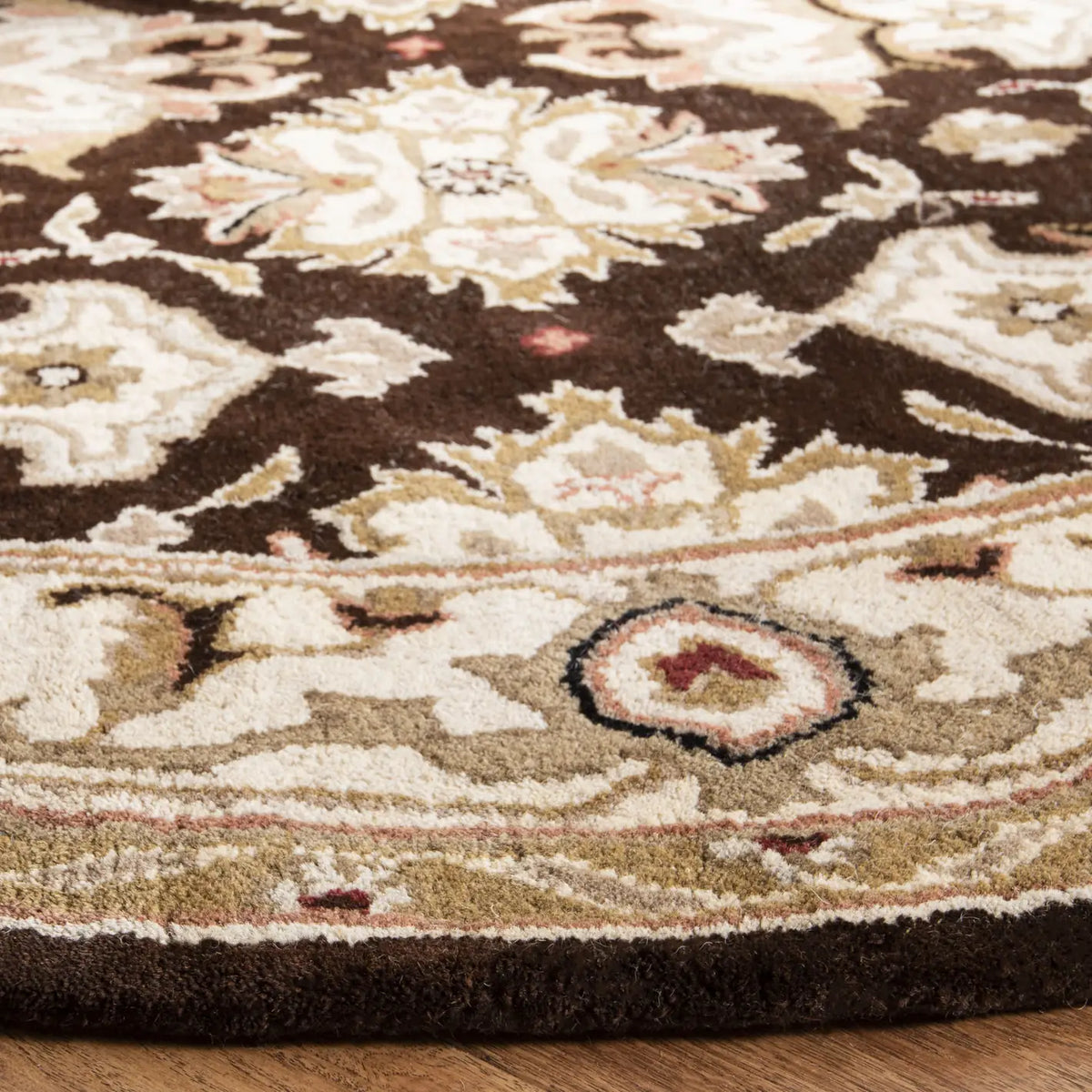 Safavieh Heritage 6'-0" x 6'-0" Rug in Espresso / Ivory