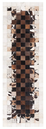 Safavieh Studio Leather 2'-3" x 7'-0" Rug in Ivory / Dark Brown