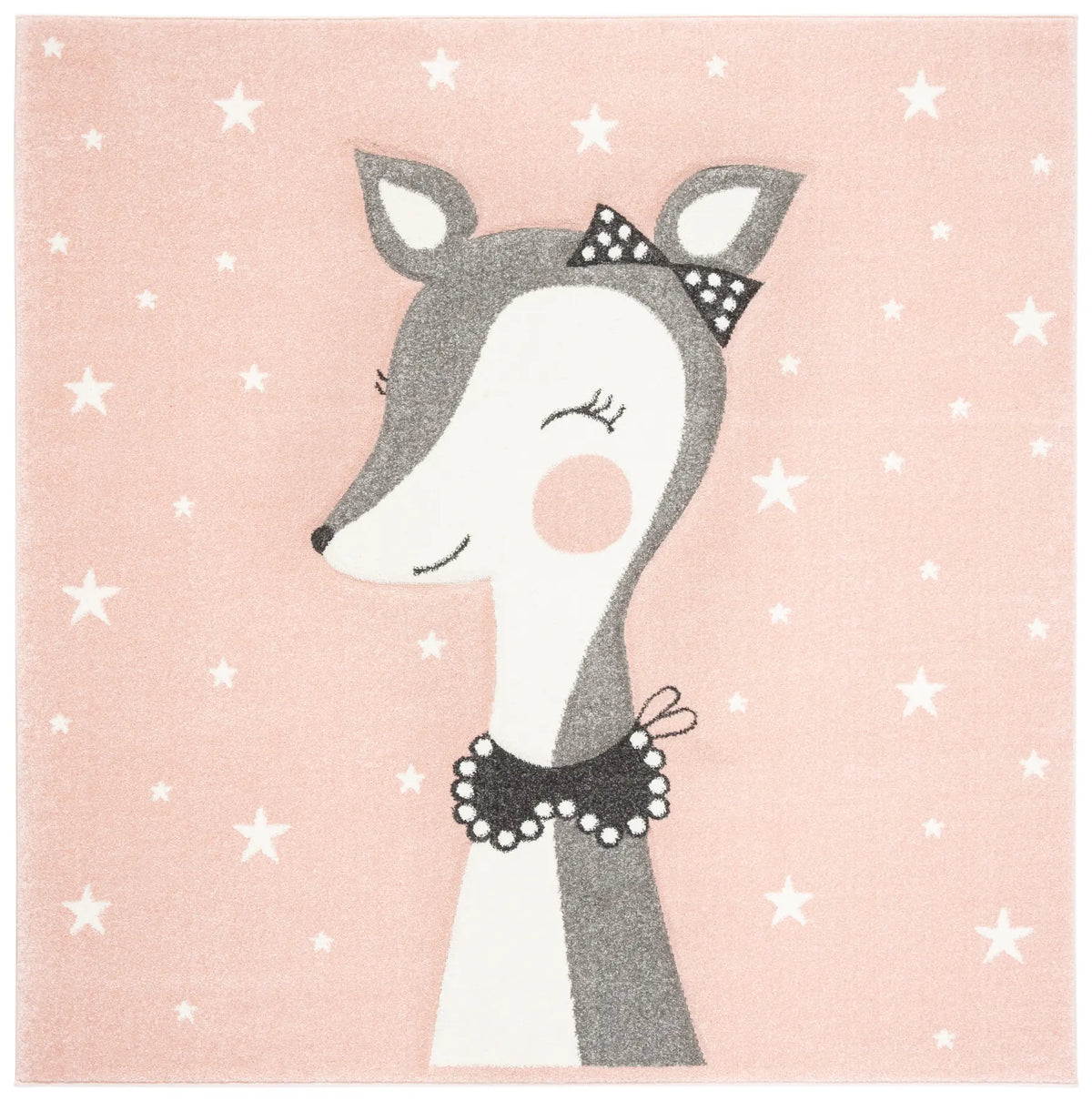 Safavieh Carousel Kids 100 5'-3" x 5'-3" Rug in Pink / Ivory