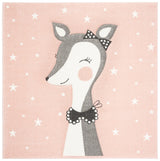 Safavieh Carousel Kids 100 5'-3" x 5'-3" Rug in Pink / Ivory
