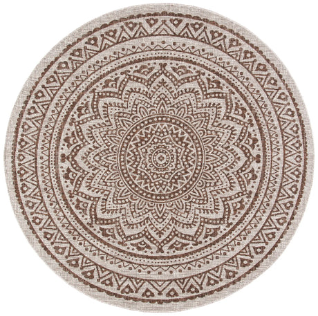 Safavieh Courtyard 5'-3" x 5'-3" Rug in Light Beige / Light Brown