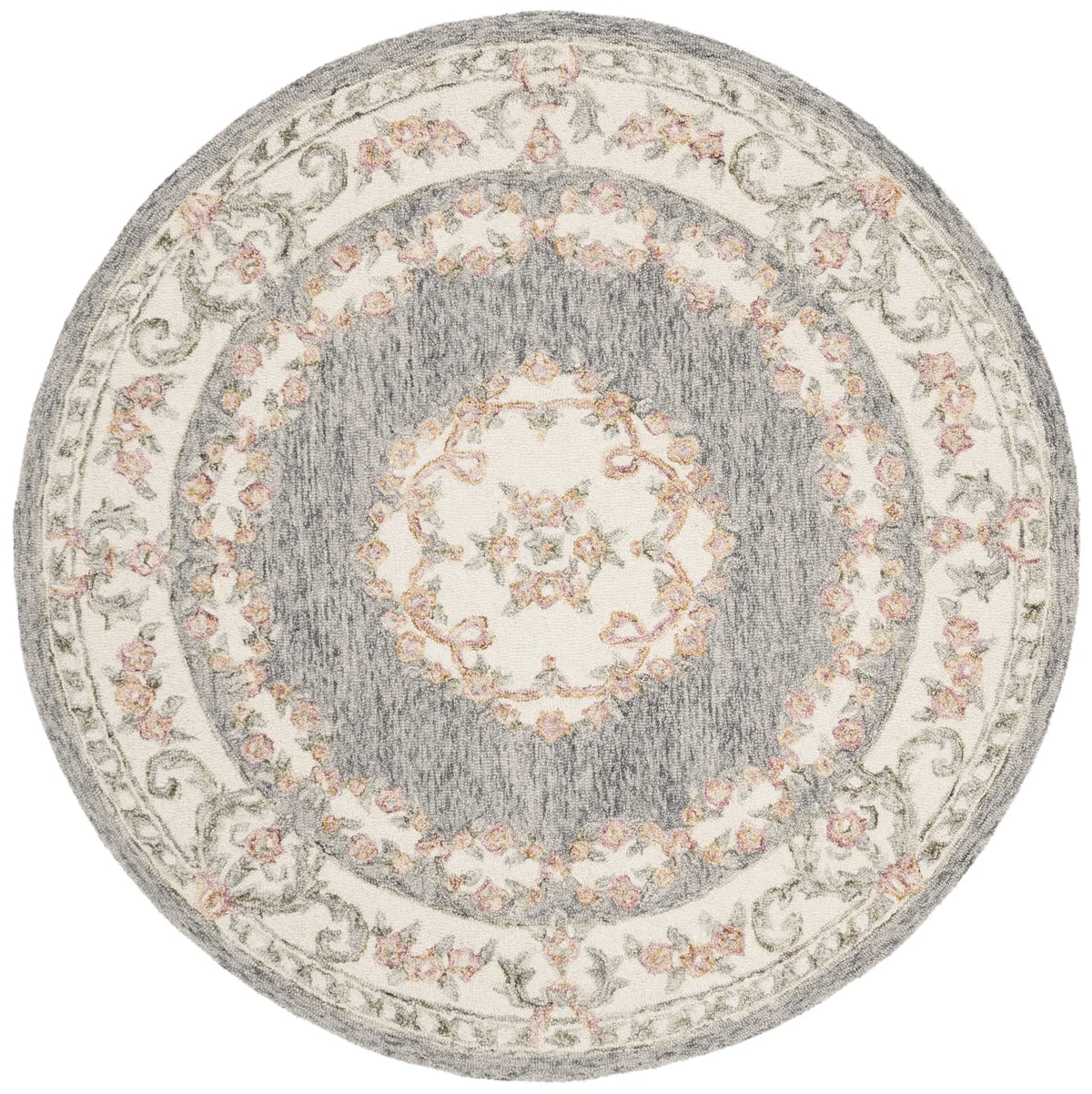 Safavieh Micro-Loop 5'-0" x 5'-0" Rug in Grey / Ivory