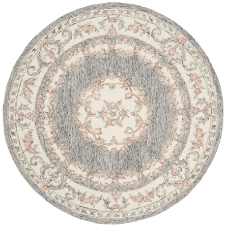 Safavieh Micro-Loop 5'-0" x 5'-0" Rug in Grey / Ivory