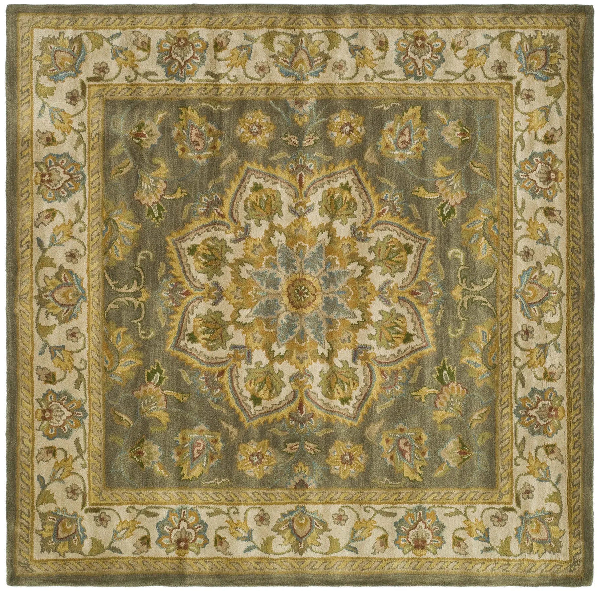Safavieh Heritage 6'-0" x 6'-0" Rug in Green / Taupe
