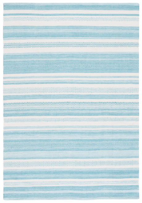 Safavieh Striped Kilim 4'-0" x 6'-0" Rug in Turquoise / Ivory